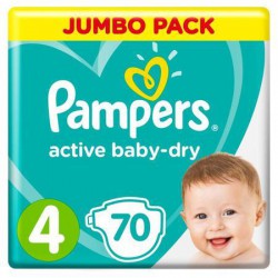 Подгузники, Pampers (Памперс) 9-14 кг р. 4 70 шт актив беби драй макси