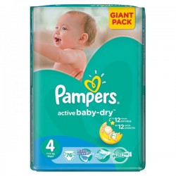 Подгузники, Pampers (Памперс) 8-14 кг 76 шт актив беби драй макси