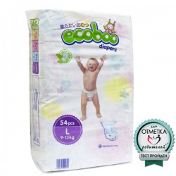 Подгузники, Ecoboo (Экобо) 9-13 кг р. L 54 шт