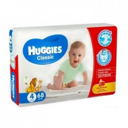 Подгузники, Huggies (Хаггис) 7-18 кг 68 шт классик