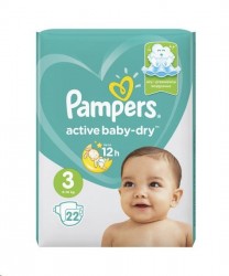 Подгузники, Pampers (Памперс) 6-10 кг р. 3 22 шт Актив беби-драй миди