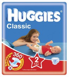 Подгузники, Huggies (Хаггис) 3-6 кг 17 шт классик мини