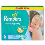 Подгузники, Pampers (Памперс) 16+ кг р. 6 76 шт актив беби экстра лардж