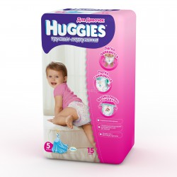 Подгузники-трусики для девочек, Huggies (Хаггис) 13-17 кг р. 5 15 шт литл волкерс конвениенс