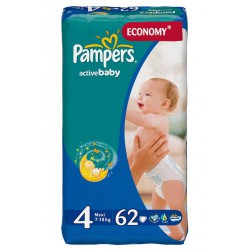 Подгузники, Pampers (Памперс) 7-18 кг р. 4 62 шт актив беби макси