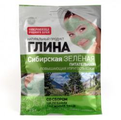 Глина, Сибирская питательная со сбором целебных таежных трав 75 г зеленая