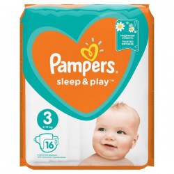 Подгузники, Pampers (Памперс) 6-10 кг р. 3 16 шт слип энд плей миди