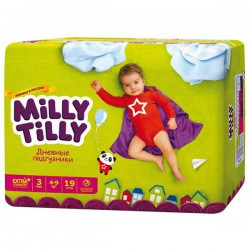 Подгузники, Milly Tilly (Милли Тилли) 4-9 кг 19 шт Миди 3 дневные