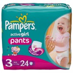 Подгузники-трусики для девочек, Pampers (Памперс) 6-11 кг 24 шт актив герл миди