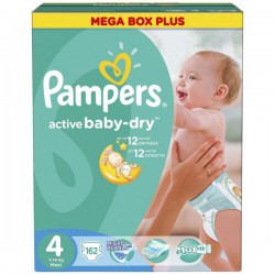 Подгузники, Pampers (Памперс) 7-18 кг р. 4 162 шт актив беби макси