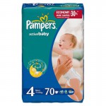 Подгузники, Pampers (Памперс) 7-18 кг р. 4 70 шт актив беби макси