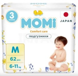 Подгузники, Momi (Моми) 6-11 кг р. М 62 шт Комфорт кэа