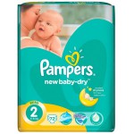 Подгузники, Pampers (Памперс) 3-6 кг р. 2 72 шт нью беби мини