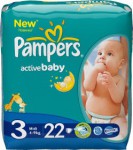 Подгузники, Pampers (Памперс) 4-9 кг р. 3 22 шт беби драй экстра миди