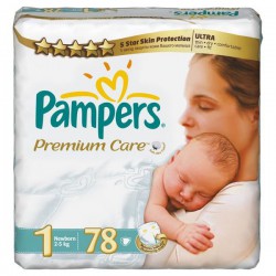 Подгузники, Pampers (Памперс) 2-5 кг р. 1 78 шт премиум ньюборн