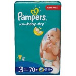 Подгузники, Pampers (Памперс) 4-9 кг р. 3 70 шт актив беби миди