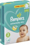 Подгузники, Pampers (Памперс) 6-10 кг р. 3 82 шт Актив беби-драй миди